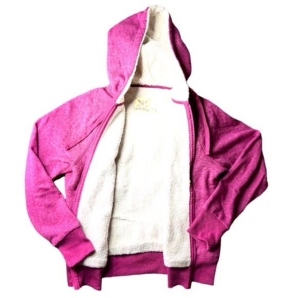 Bright Pink Zip Through Hoodie - Picture 7 of 8